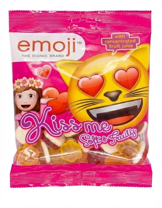 Emoji Kiss me Soft & fruity želė saldainiai 175 g